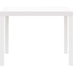 vidaXL Tuinstafel Wit 100 x 100 x 73 cm poly rattan