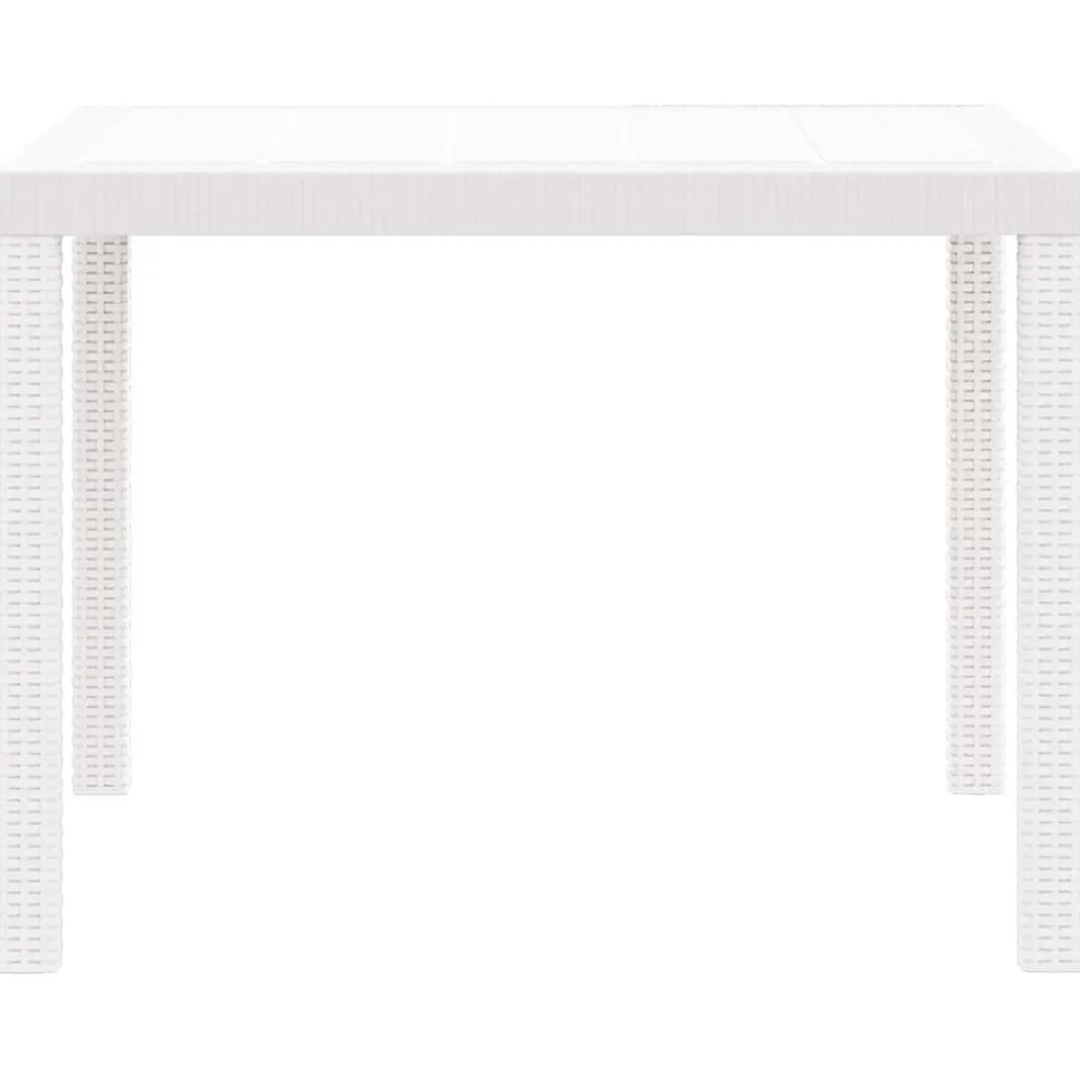 vidaXL Tuinstafel Wit 100 x 100 x 73 cm poly rattan