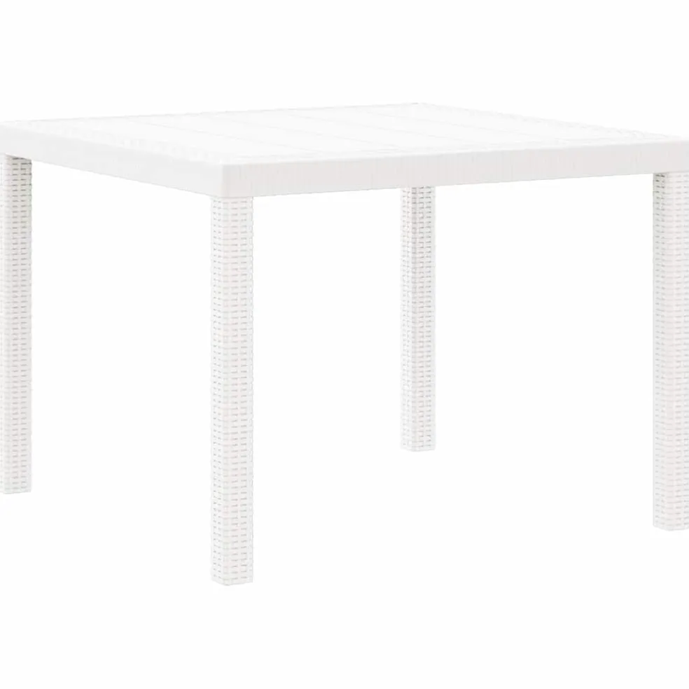 vidaXL Tuinstafel Wit 100 x 100 x 73 cm poly rattan