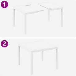vidaXL Tuinstafel Wit 100 x 100 x 73 cm poly rattan