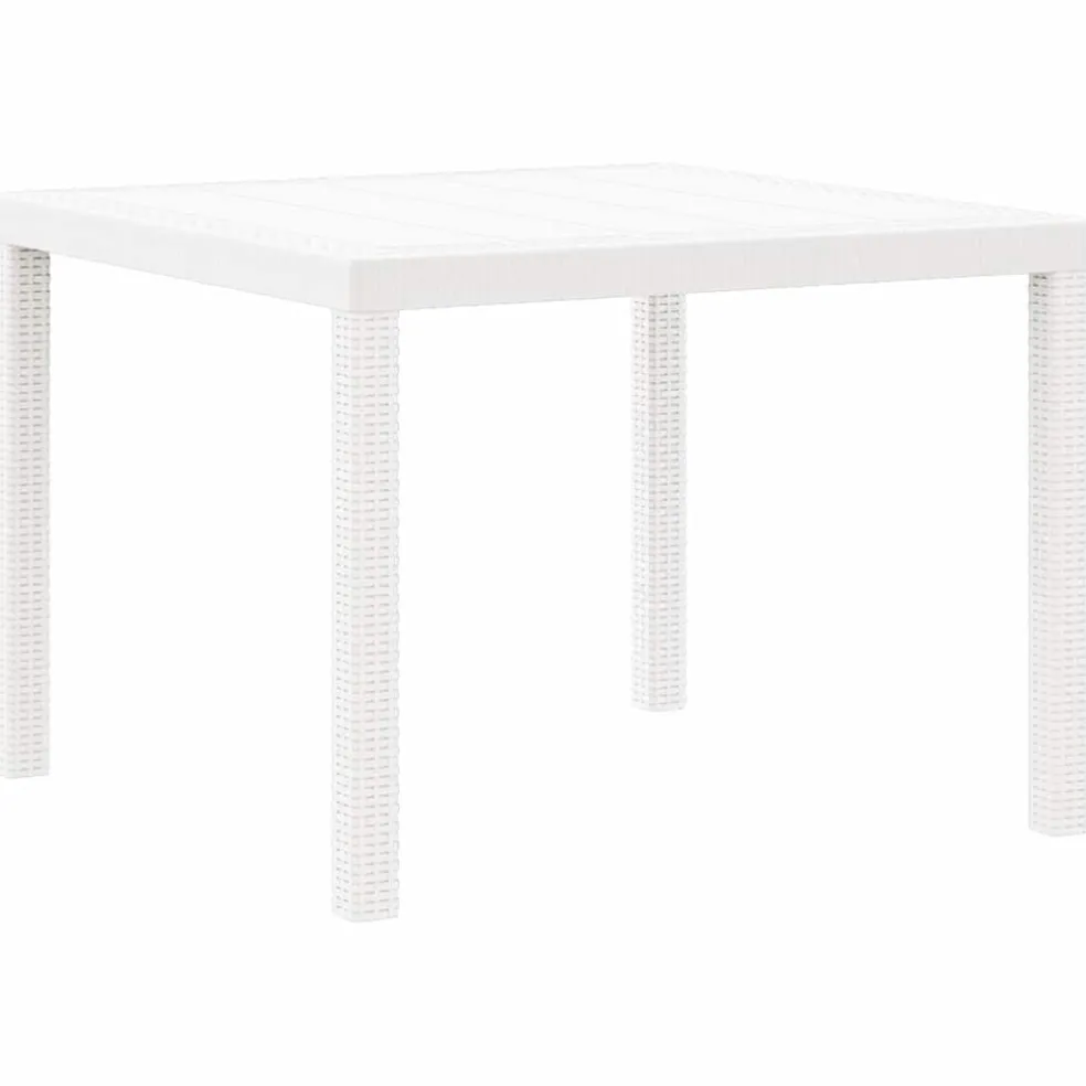 vidaXL Tuinstafel Wit 100 x 100 x 73 cm poly rattan