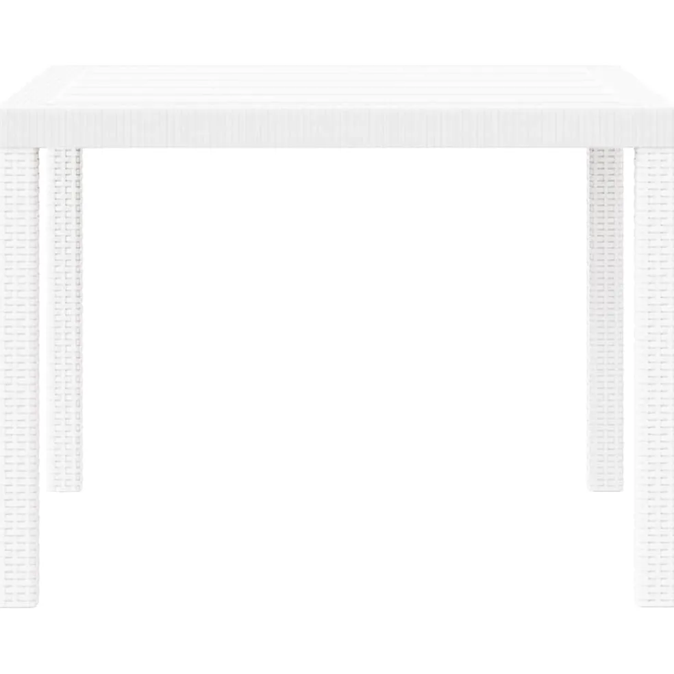 vidaXL Tuinstafel Wit 100 x 100 x 73 cm poly rattan