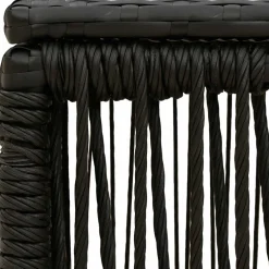vidaXL Tuinstafel Zwart 55 x 55 x 37 cm PE Rattan en Glas