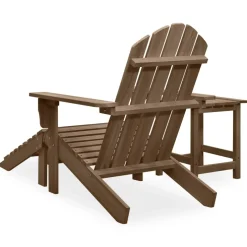 vidaXL Tuinstoel Adirondack voetenbank tafel massief vurenhout bruin