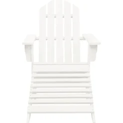 vidaXL Tuinstoel Adirondack met voetenbank tafel massief vurenhout wit