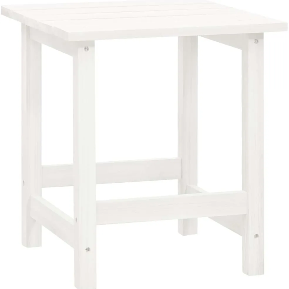 vidaXL Tuinstoel Adirondack met voetenbank tafel massief vurenhout wit