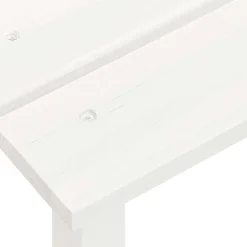 vidaXL Tuinstoel Adirondack met voetenbank tafel massief vurenhout wit