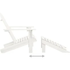 vidaXL Tuinstoel Adirondack met voetenbank tafel massief vurenhout wit