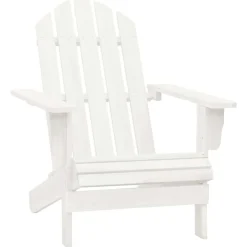 vidaXL Tuinstoel Adirondack met voetenbank tafel massief vurenhout wit