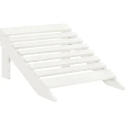 vidaXL Tuinstoel Adirondack met voetenbank tafel massief vurenhout wit