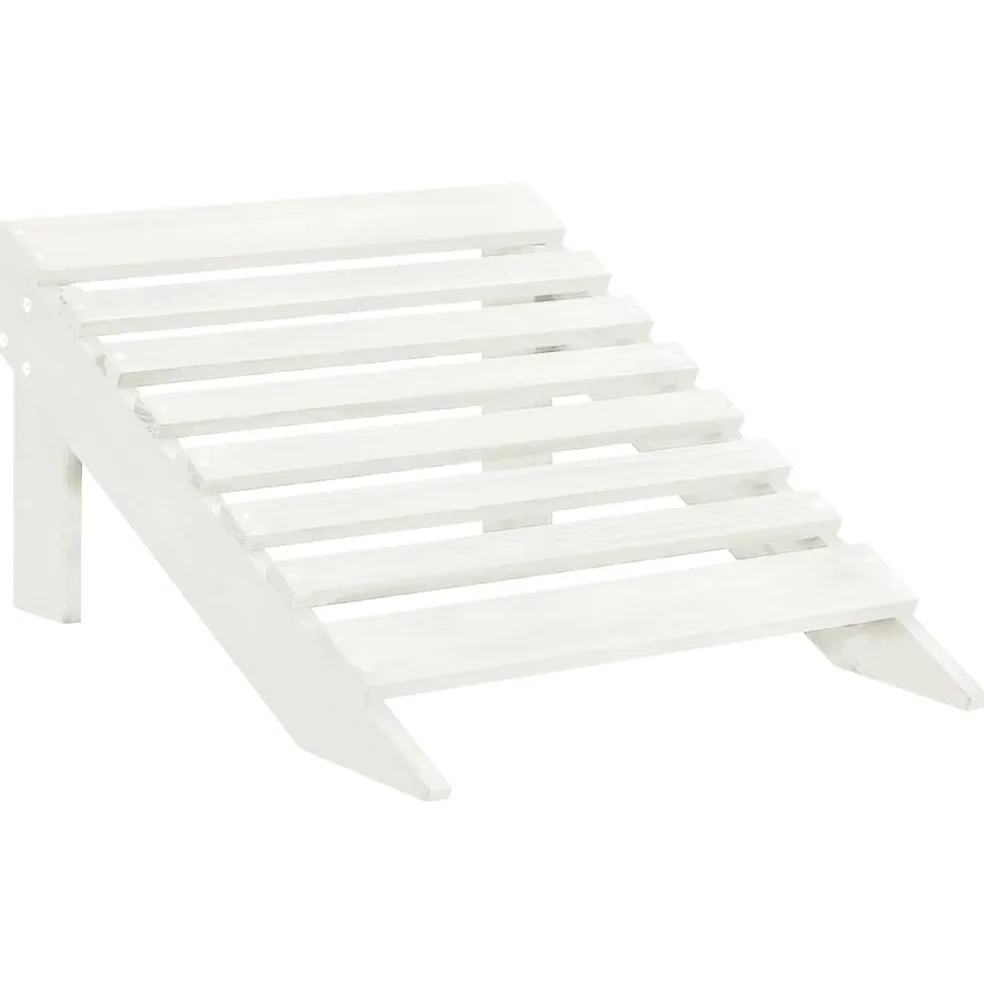vidaXL Tuinstoel Adirondack met voetenbank tafel massief vurenhout wit