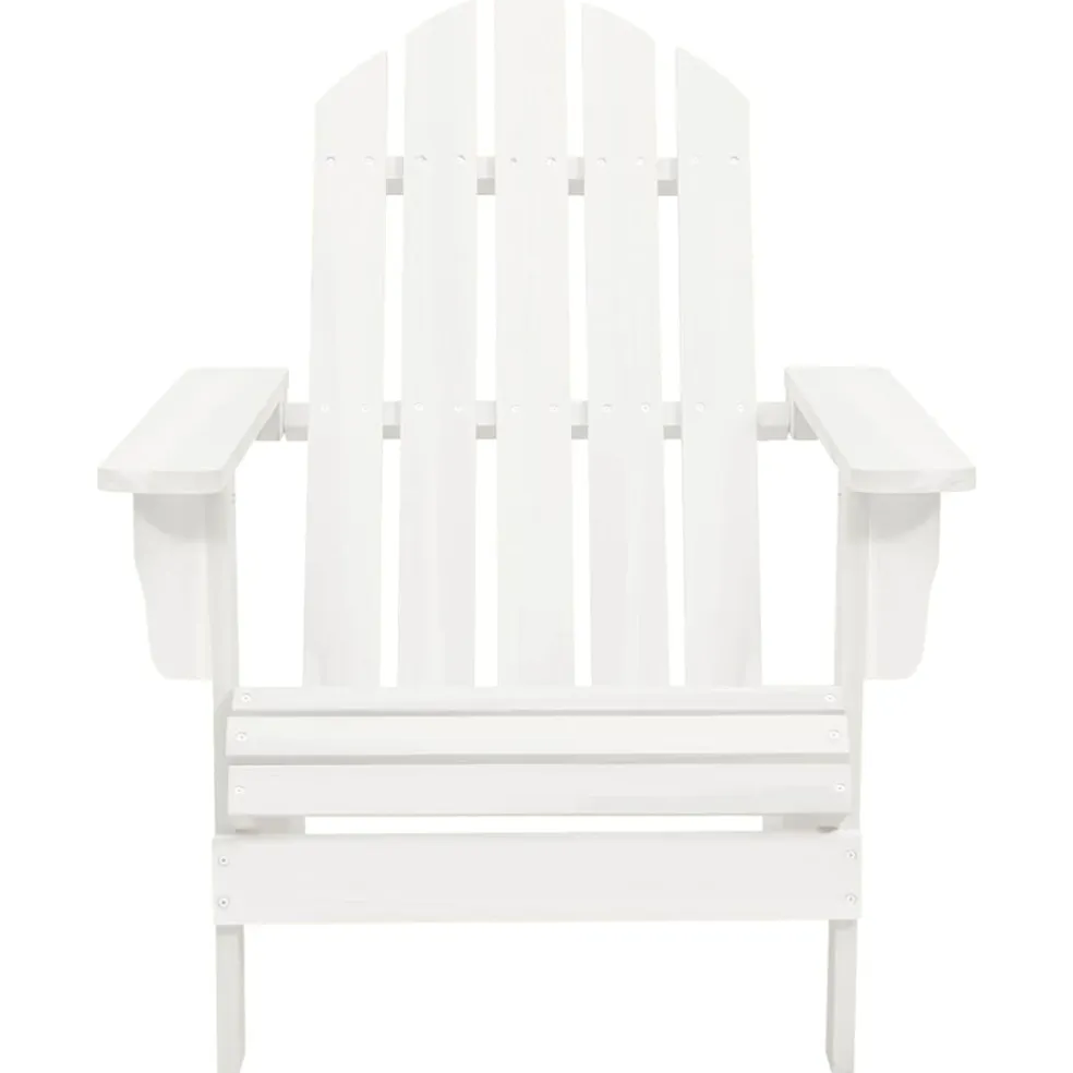 vidaXL Tuinstoel Adirondack met voetenbank tafel massief vurenhout wit