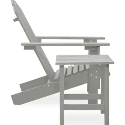 vidaXL Tuinstoel Adirondack met tafel massief vurenhout grijs