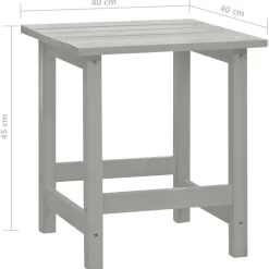 vidaXL Tuinstoel Adirondack met tafel massief vurenhout grijs