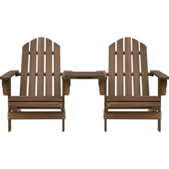 vidaXL Tuinstoelen Adirondack met tafeltje massief vurenhout bruin