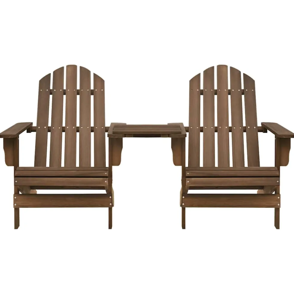 vidaXL Tuinstoelen Adirondack met tafeltje massief vurenhout bruin