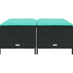 vidaXL Tuinstoelen met kussens 4 stuks zwart polyrotan