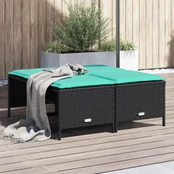 vidaXL Tuinstoelen met kussens 4 stuks zwart polyrotan