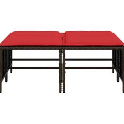 vidaXL Tuinstoelen met kussens 4 stuks Bruin Poly Rotan