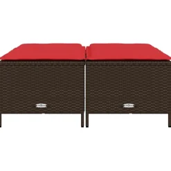 vidaXL Tuinstoelen met kussens 4 stuks Bruin Poly Rotan