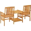 vidaXL Tuinstoelen met theetafel 159x61x92 cm massief acaciahout