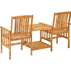 vidaXL Tuinstoelen met theetafel 159x61x92 cm massief acaciahout