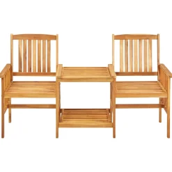 vidaXL Tuinstoelen met theetafel 159x61x92 cm massief acaciahout