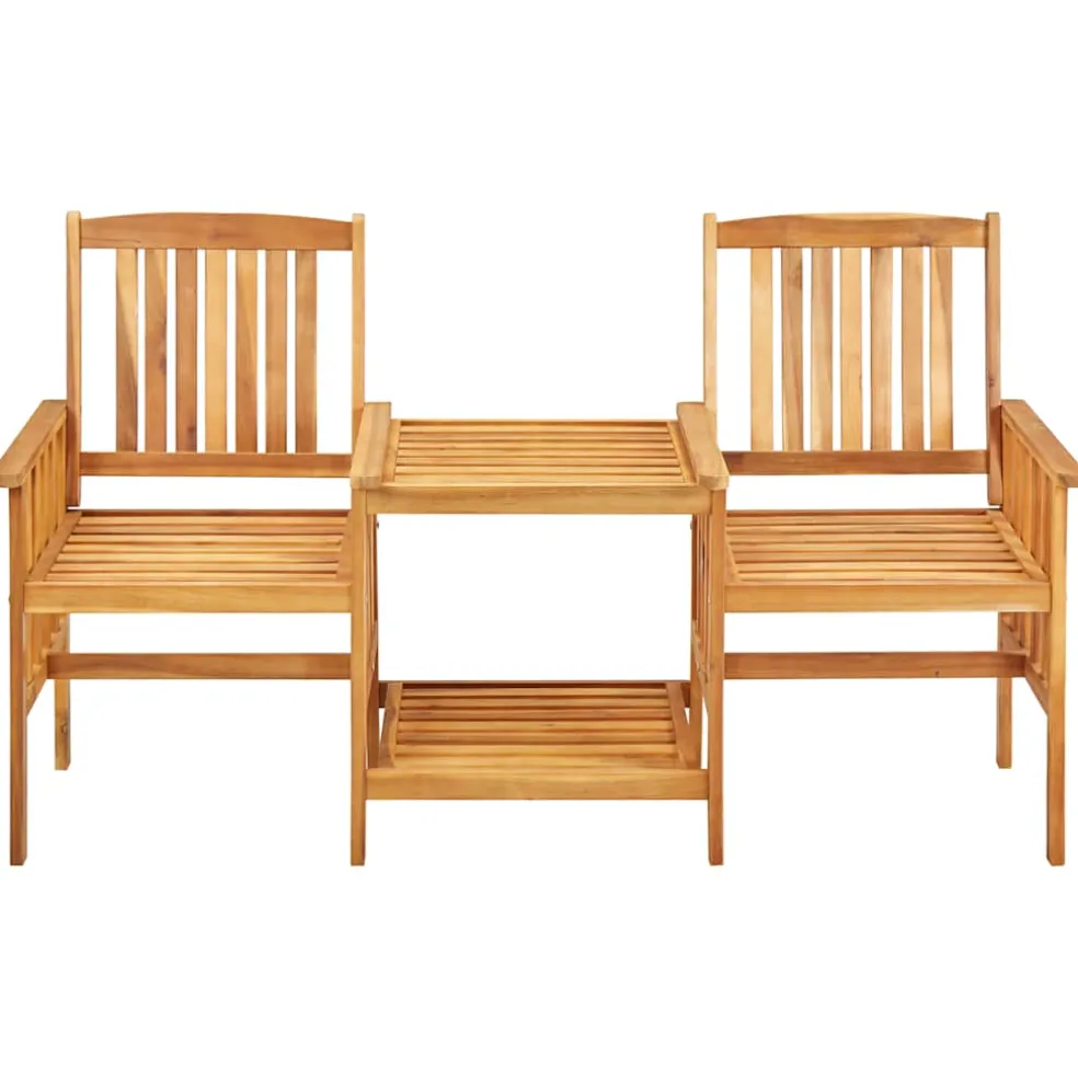 vidaXL Tuinstoelen met theetafel 159x61x92 cm massief acaciahout