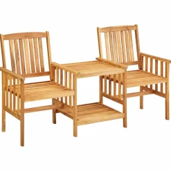 vidaXL Tuinstoelen met theetafel 159x61x92 cm massief acaciahout