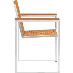 vidaXL Tuinstoelen 2 st massief acaciahout en roestvrij staal