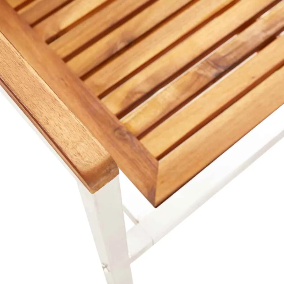 vidaXL Tuinstoelen 2 st massief acaciahout en roestvrij staal