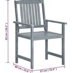 vidaXL Tuinstoelen 2 st massief acaciahout grijs