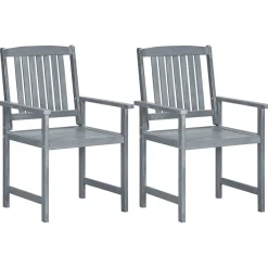 vidaXL Tuinstoelen 2 st massief acaciahout grijs