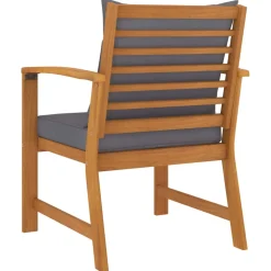 vidaXL Tuinstoelen 2 st met donkergrijs kussen massief acaciahout