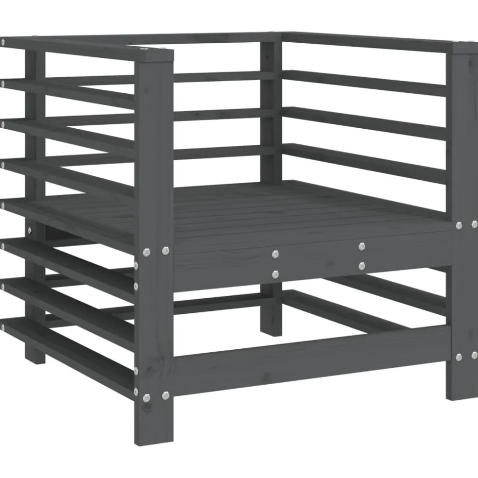 vidaXL Tuinstoelen 2 st met kussens massief grenenhout grijs