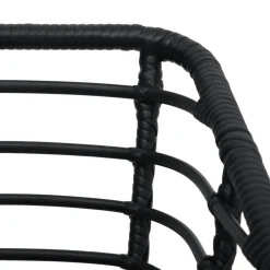 vidaXL Tuinstoelen 2 st met kussens poly rattan zwart