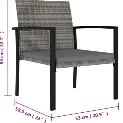 vidaXL Tuinstoelen 2 st poly rattan grijs