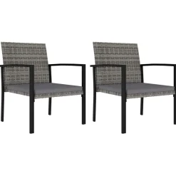vidaXL Tuinstoelen 2 st poly rattan grijs