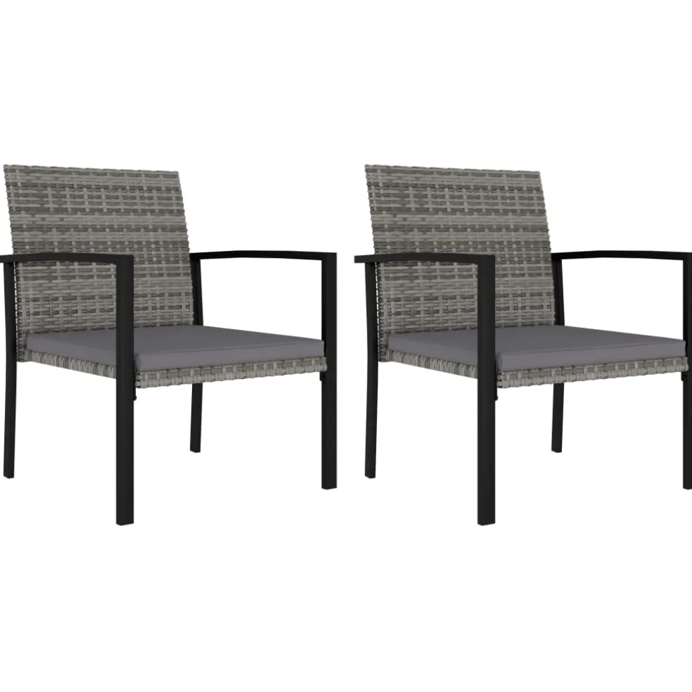 vidaXL Tuinstoelen 2 st poly rattan grijs