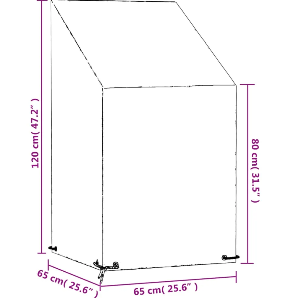 vidaXL Tuinstoelhoes met 8 oogjes 65x65x80/120 cm polyetheen