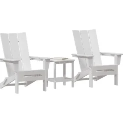 vidaXL Tuinstoel 3 st Wit Polyetheen