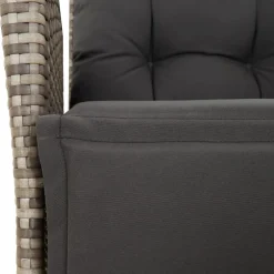 vidaXL Tuinstoel verstelbaar met voetensteun poly rattan grijs