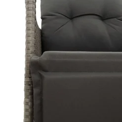 vidaXL Tuinstoel verstelbaar met kussens poly rattan grijs