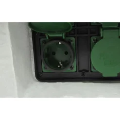 vidaXL Tuinstopcontact 4 ingangen waterproof resin wit