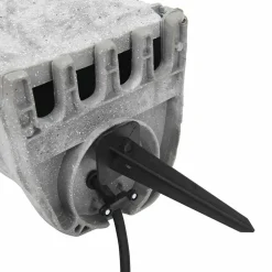 vidaXL Tuinstopcontact met grondpin lichtsensor 4-wegs steenlook grijs