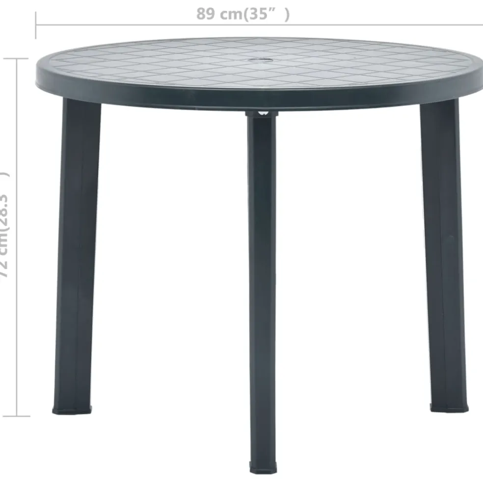vidaXL Tuintafel 89 cm kunststof groen