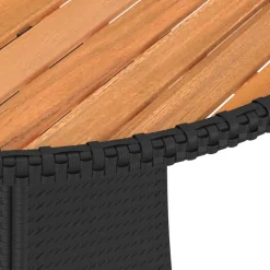 vidaXL Tuintafel Ø70 cm poly rattan en massief acaciahout zwart