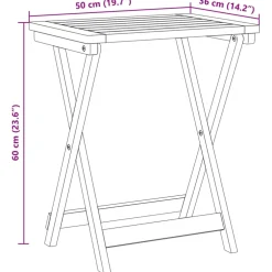 vidaXL Tuintafel inklapbaar 50x36x60 cm massief acaciahout