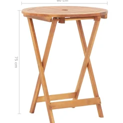 vidaXL Tuintafel inklapbaar 60x60x75 cm massief teakhout