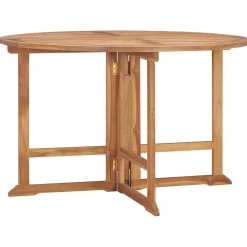 vidaXL Tuintafel inklapbaar Ø110x75 cm massief teakhout
